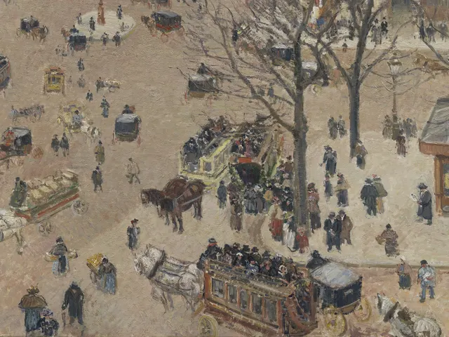 The Place du Théâtre Français by Camille Pissarro, horizontal tablet wallpaper
