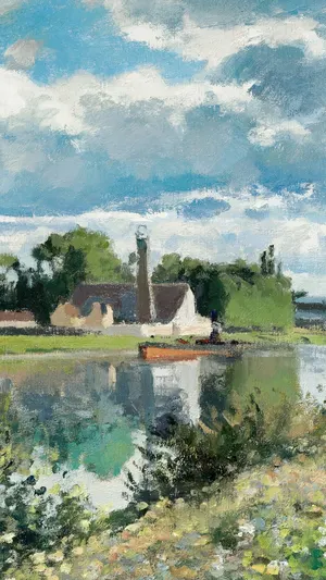 The River Oise near Pontoise wallpaper