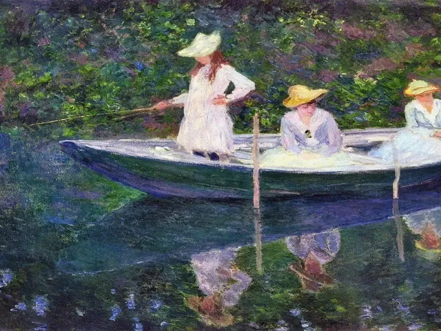 Boat in Giverny by Caude Monet, horizontal tablet wallpaper