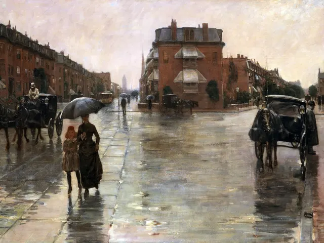 Rainy Day Boston by Childe Hassam, horizontal tablet wallpaper