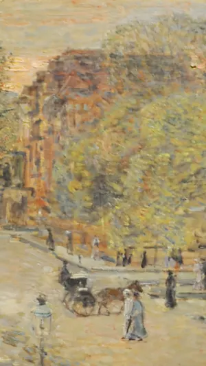 Spring on West 78th Street wallpaper