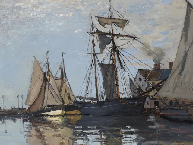 Boats in the Port of Honfleur by Claude Monet, horizontal tablet wallpaper