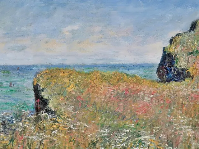 Edge of the Cliff Pourville by Claude Monet, horizontal tablet wallpaper