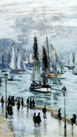 Fishing Boats Leaving the Harbor wallpaper