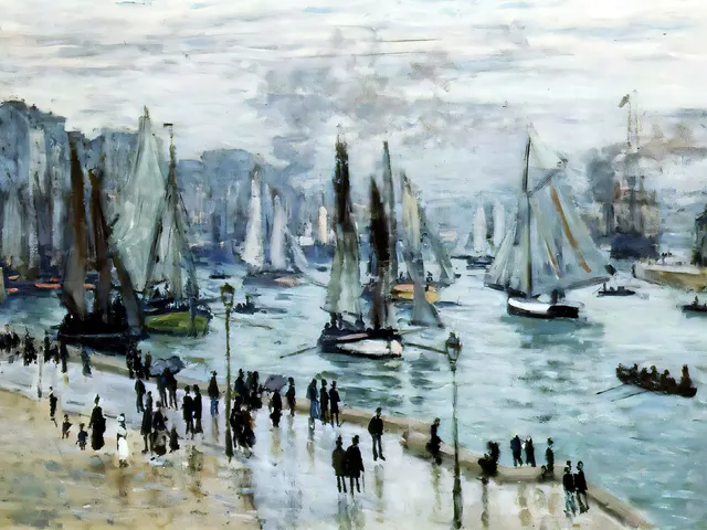 Fishing Boats Leaving the Harbor by Claude Monet, horizontal tablet wallpaper