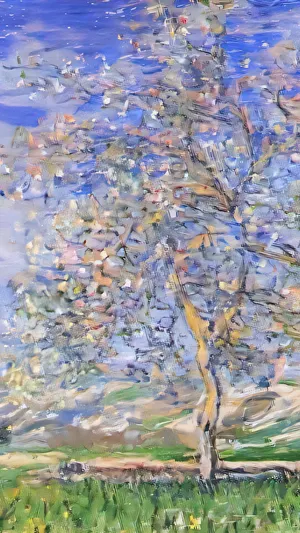 Pear Trees in Blossom wallpaper