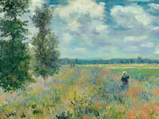 Poppy Fields near Argenteuil by Claude Monet, horizontal tablet wallpaper