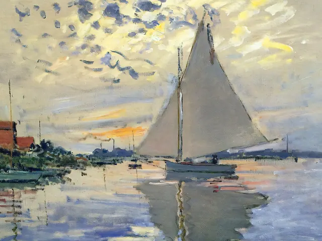 Sailboat at Le Petit Gennevilliers by Claude Monet, horizontal tablet wallpaper