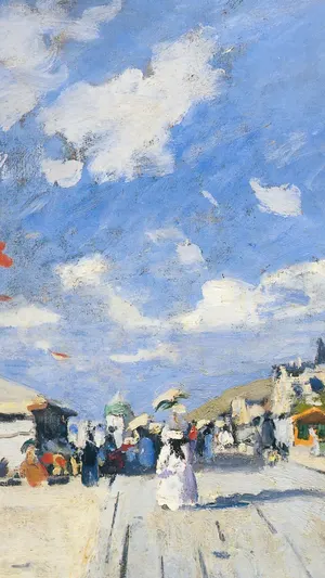 The Boardwalk on the Beach at Trouville wallpaper