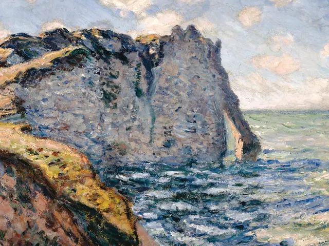 The Cliff of Aval Etretat by Claude Monet, horizontal tablet wallpaper