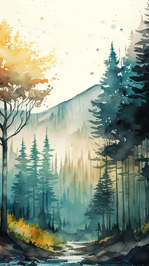 Colored Forest wallpaper