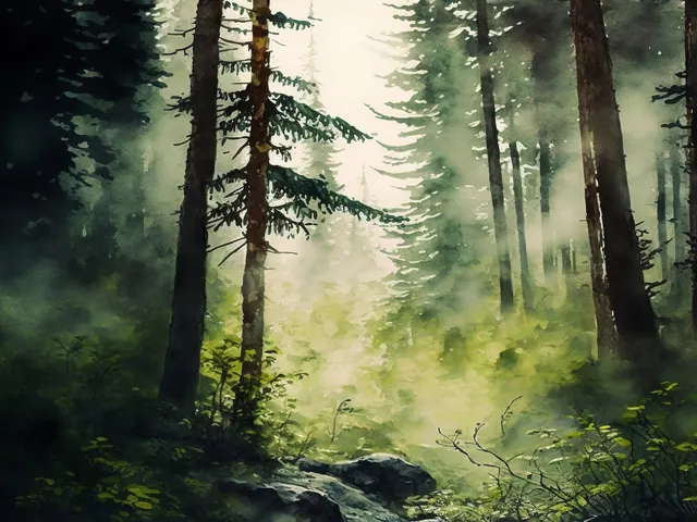Dense Forest by EcoArtLab, horizontal tablet wallpaper