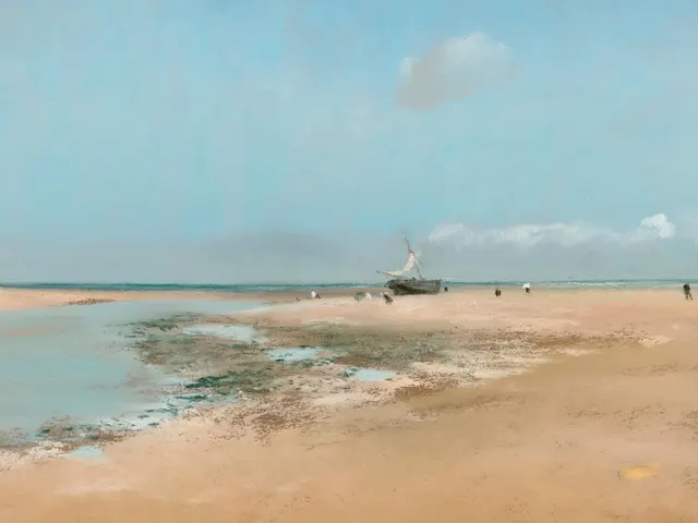 Beach at Low Tide by Edgar Degas, horizontal tablet wallpaper