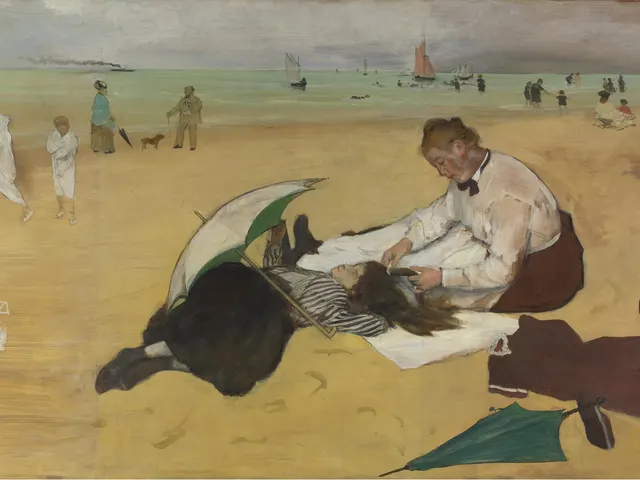 Beach Scene by Edgar Degas, horizontal tablet wallpaper