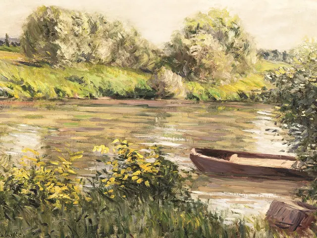 Boat near the Shore by Gustave Caillebotte, horizontal tablet wallpaper