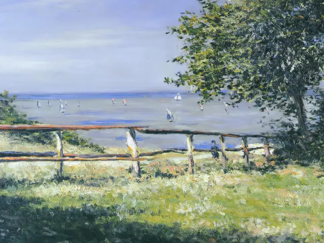 Field by the Sea by Gustave Caillebotte, horizontal tablet wallpaper