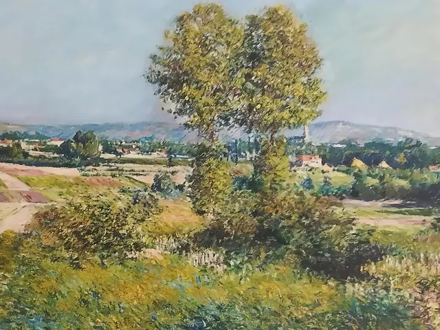 Landscape at Argenteuil Impressionist by Gustave Caillebotte, horizontal tablet wallpaper