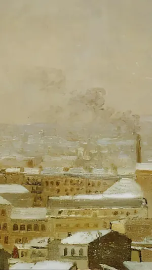 Rooftops in the Snow Paris wallpaper