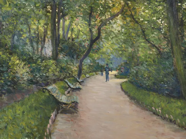 The Parc Monceau by Gustave Caillebotte, horizontal tablet wallpaper