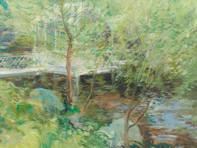 The White Bridge by John Henry Twachtman, horizontal tablet wallpaper