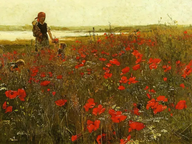Poppies by John Leslie Breck, horizontal tablet wallpaper