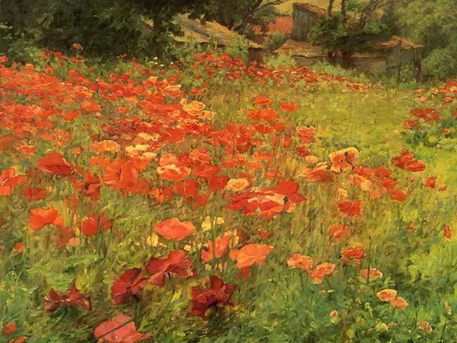 In Poppyland by John Ottis Adams, horizontal tablet wallpaper