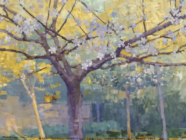 The Garden At Longpre by John Russell, horizontal tablet wallpaper