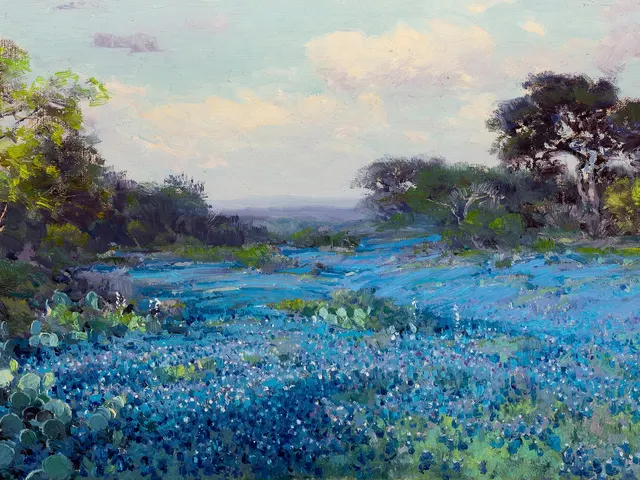 Blue Bonnets at Late Afternoon by Julian Onderdonk, horizontal tablet wallpaper