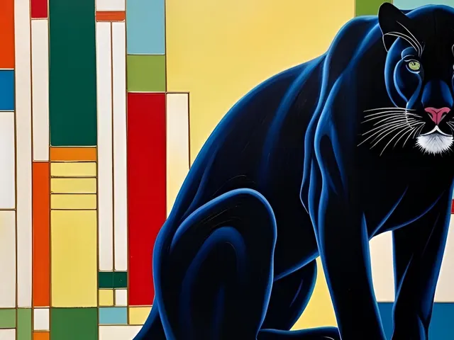 Mondrian Panther by EcoArtLab, horizontal tablet wallpaper