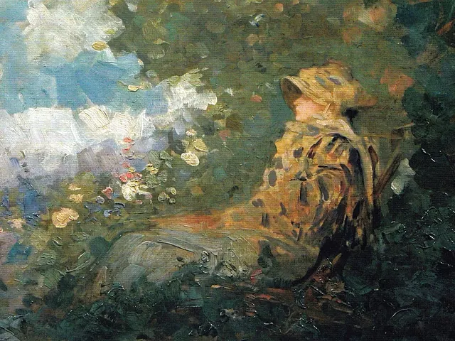 Woman In The Garden by Nicolae Grigorescu, horizontal tablet wallpaper