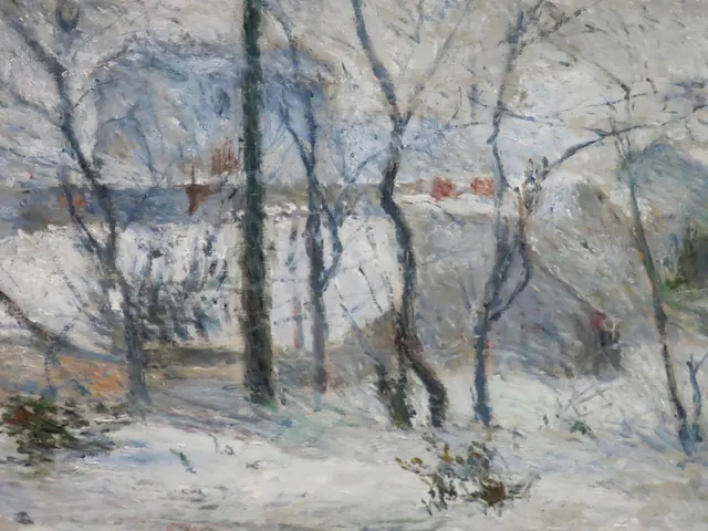 Garden under Snow by Paul Gauguin, horizontal tablet wallpaper