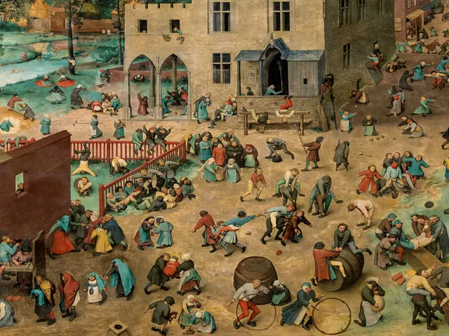 Children s Games by Pieter Bruegel the Elder, horizontal tablet wallpaper