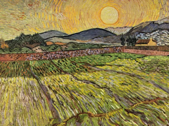Enclosed Field with Rising Sun by Vincent van Gogh, horizontal tablet wallpaper