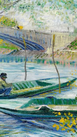 Fishing in Spring, the Pont de Clichy wallpaper