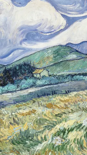 Landscape from Saint Rémy Van Gogh wallpaper