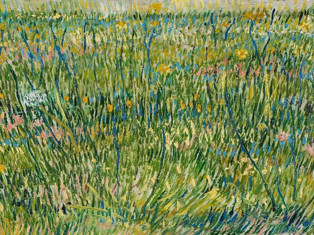 Patch of grass by Vincent van Gogh, horizontal tablet wallpaper