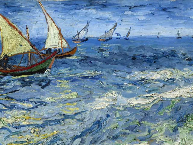 Seascape near Les Saintes-Maries-de-la-Mer by Vincent van Gogh, horizontal tablet wallpaper