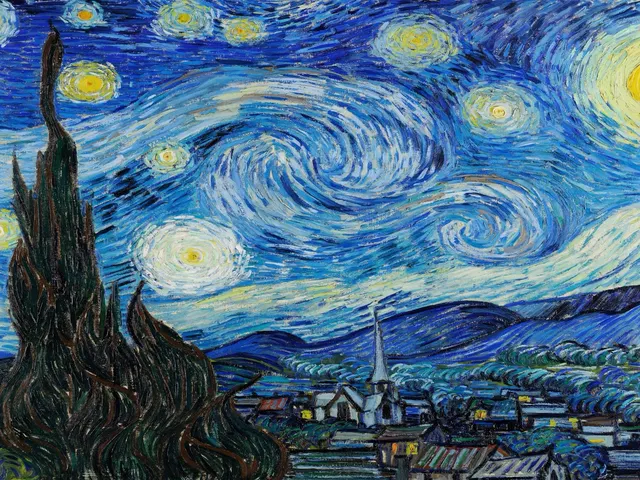 Starry Night by Vincent van Gogh, horizontal tablet wallpaper
