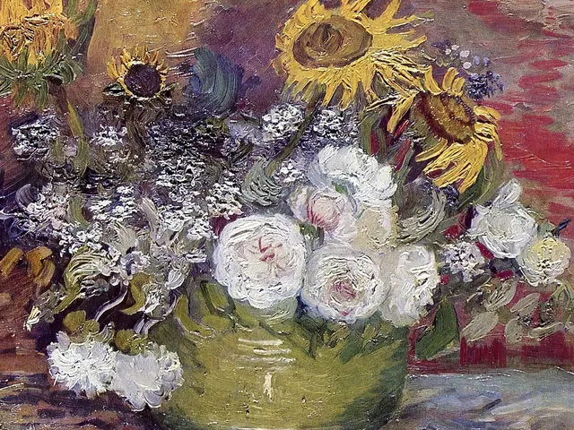 Stll Life with Roses and Sunflowers by Vincent van Gogh, horizontal tablet wallpaper