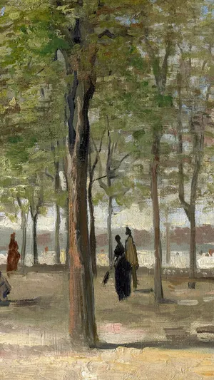 Terrace in Luxembourg Gardens Van Gogh wallpaper