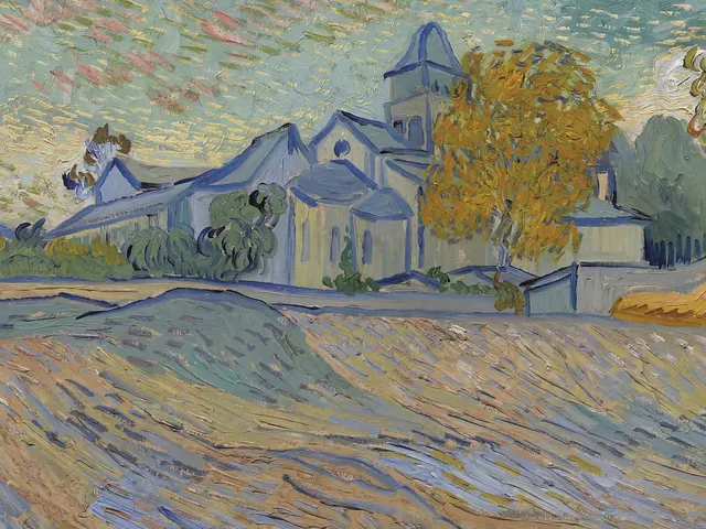 View of the Asylum and Chapel of Saint-Rémy by Vincent van Gogh, horizontal tablet wallpaper
