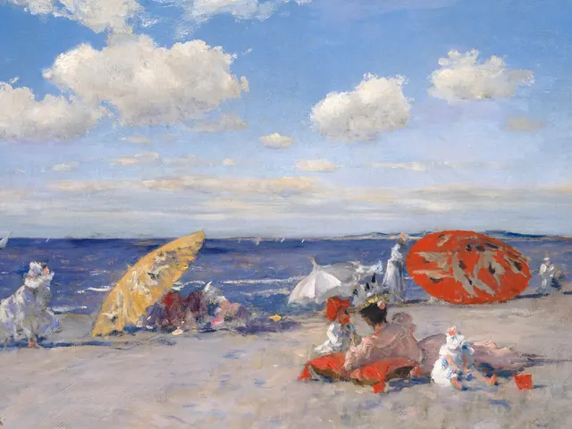 At the Seaside by William Merritt Chase, horizontal tablet wallpaper